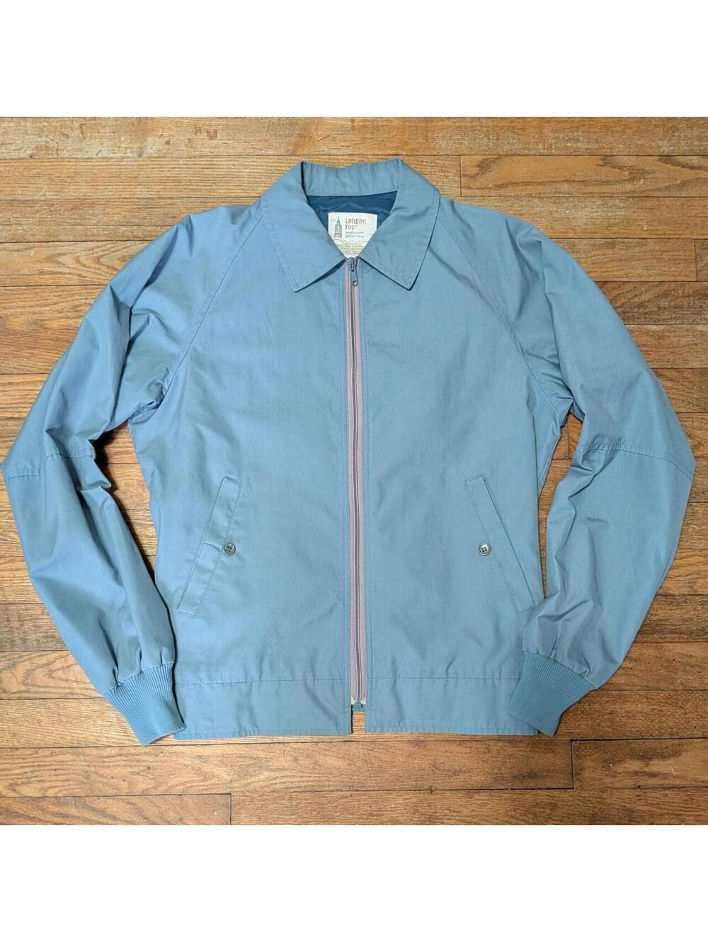 60s London Fog Dusty Blue Harrington Zip Golf Jacket Medium Large